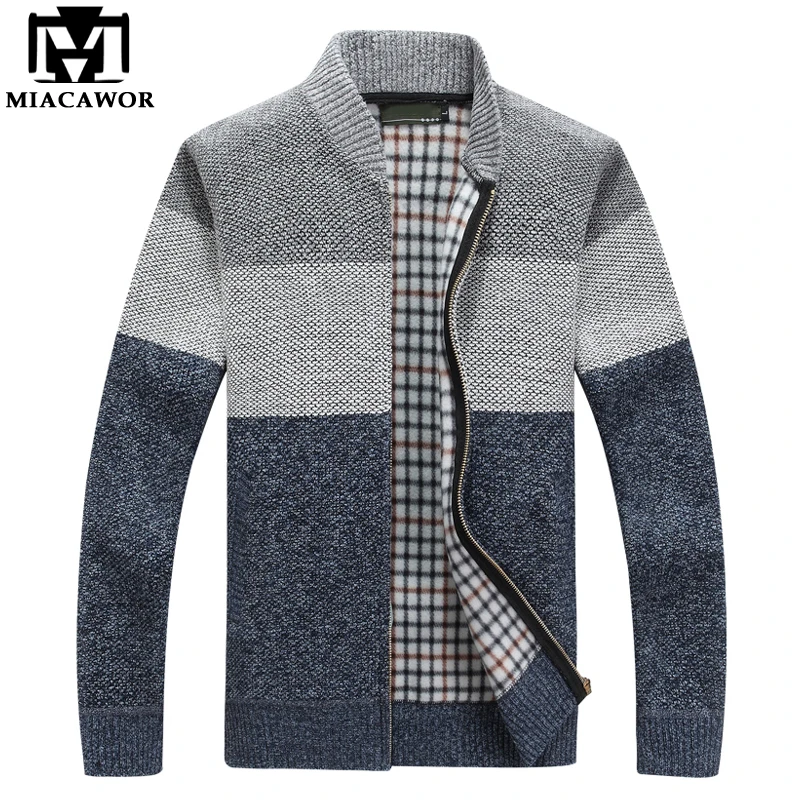 MIACAWOR, Осень-зима, мужской свитер, Повседневный, Blusa de frio Masculino, кардиган, мужской вязаный свитер, куртка, мужской свитер Y082