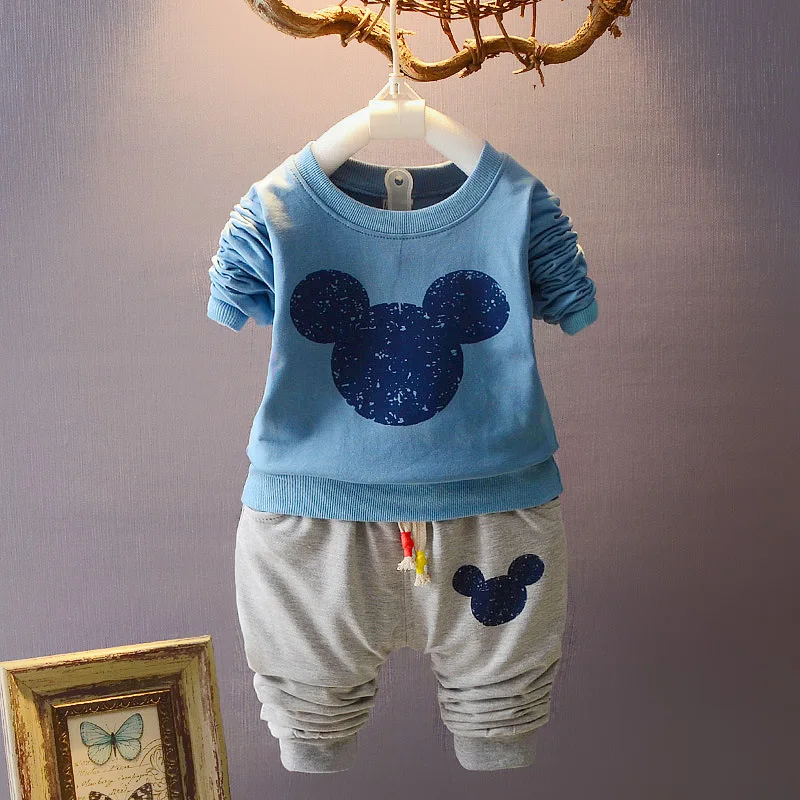 Minnie Mickey Brand Cartoon Kids Boutique Costume Set Boy Sportswear High Quality Baby Girl's Clothes (Clothes + Pants) 2 Pieces | Детская