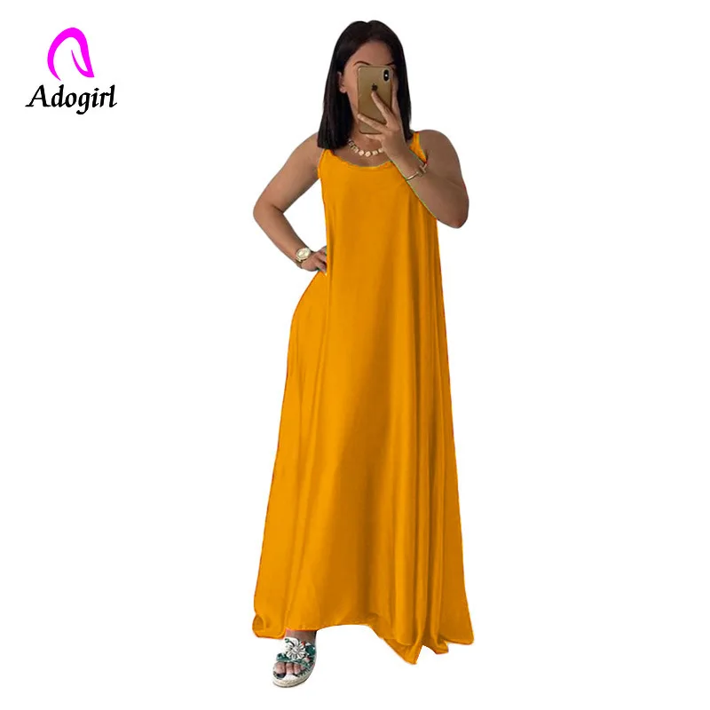 Adogirl однотонная женская Свободная Домашняя одежда платье летнее пляжное на