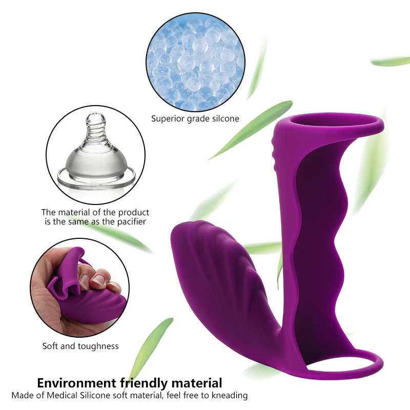 Двойное кольцо-вибратор на пенис кольцо для задержки эякуляции член двойной