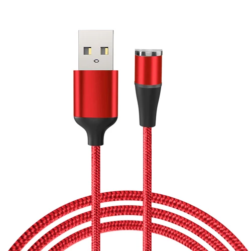 Магнитный USB кабель VOXLINK 1 м светодиодный для iPhone Xs 6 7 и USB TypeC кабель и Micro USB нейлоновая оплетка для samsung Xiaomi huawei LG USB C - Цвет: Red Cable no Plug