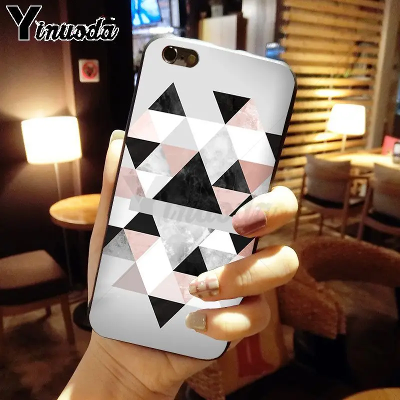 Yinuoda Red Rose Power Girl мраморный мягкий силиконовый черный чехол для телефона iPhone 5 5Sx 6 7