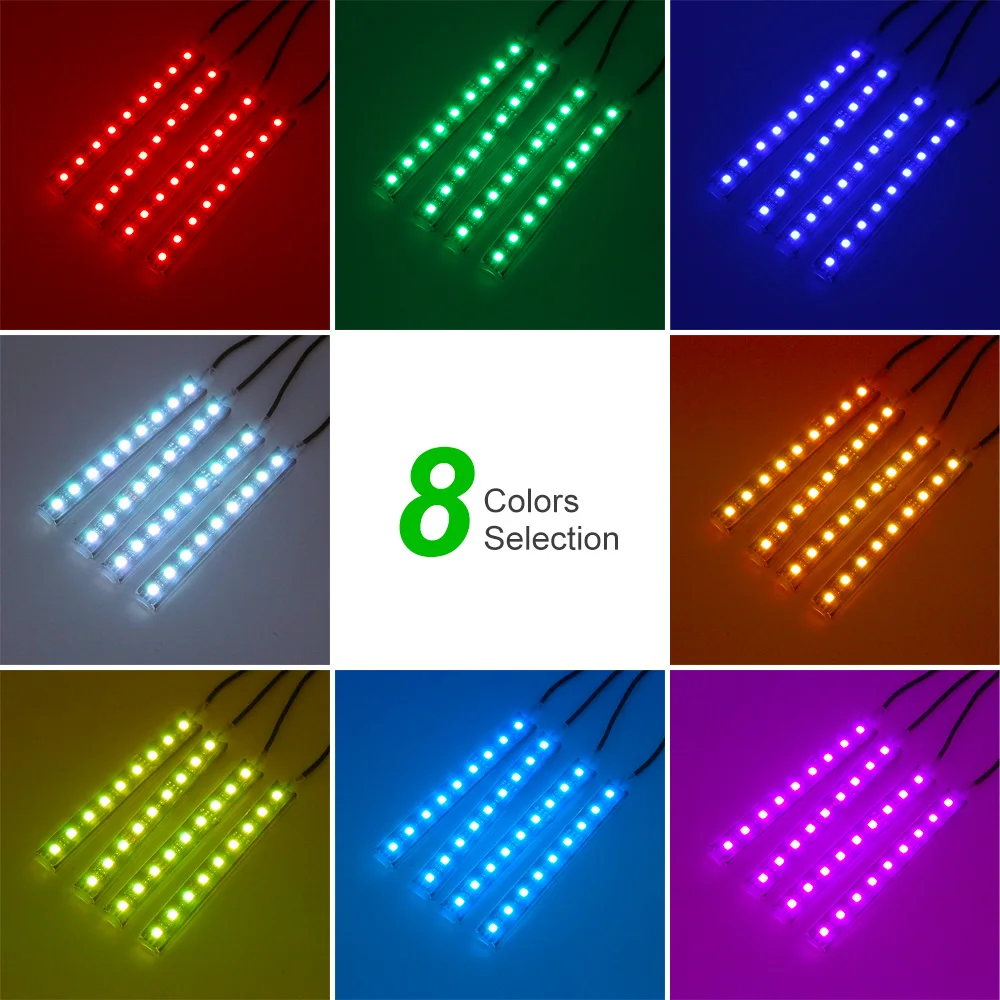 4 шт. 5050 9 SMD 10 Вт RGB LED комплект освещения салона автомобиля Стайлинг интерьера