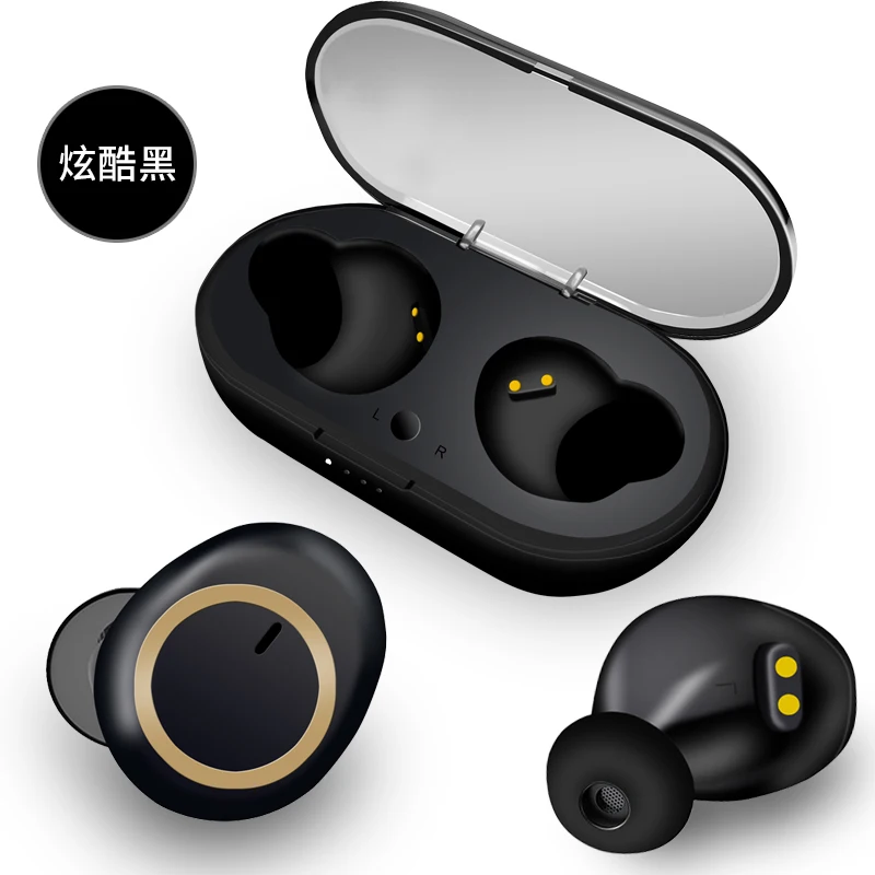 Черный HYASIA TWS Bluetooth 5,0 беспроводные наушники Водонепроницаемая bluetooth-гарнитура 3D Стерео Игровые наушники спортивные наушники гарнитура коробка - Цвет: Черный