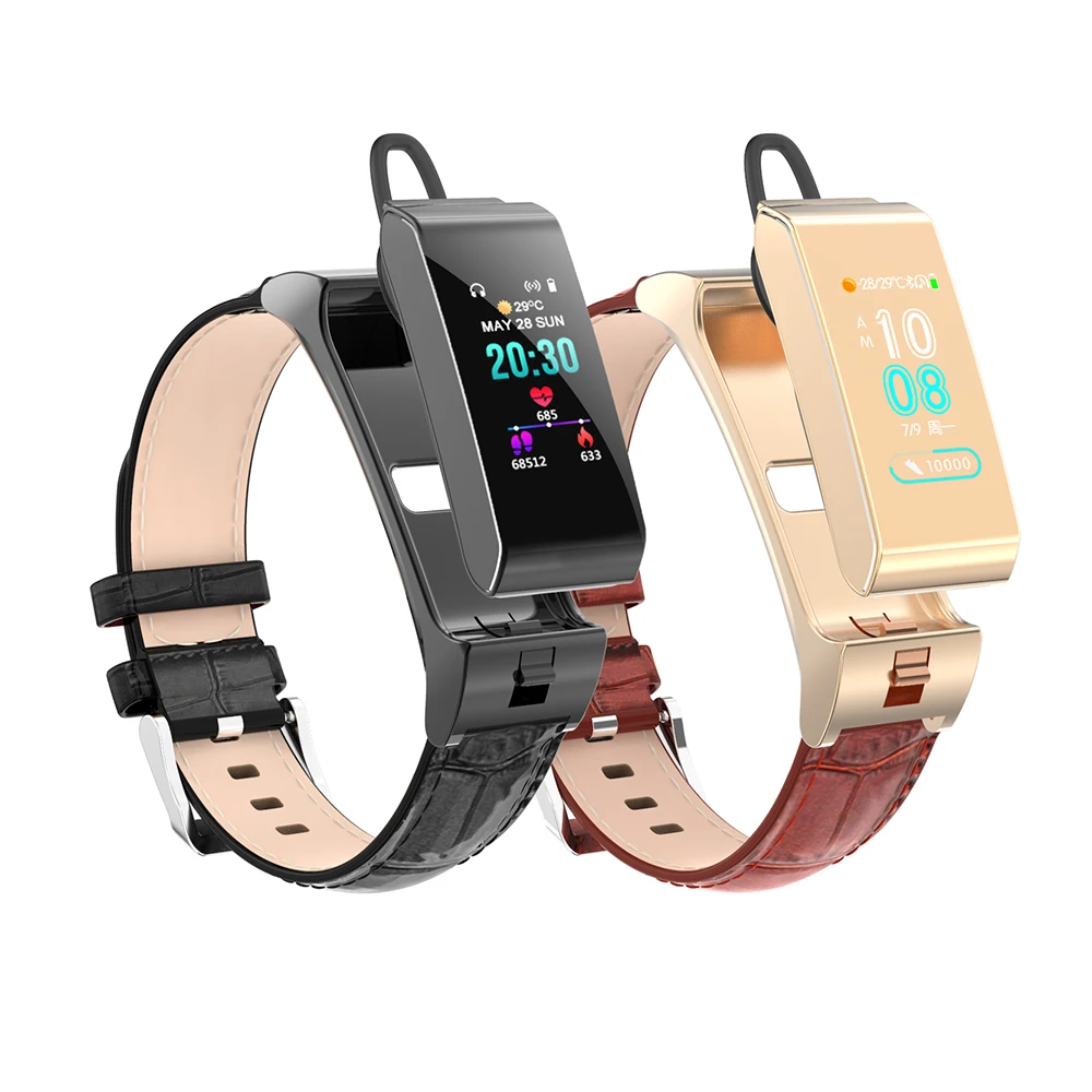 Смарт браслет с IPS экраном пульсометром фитнес Bluetooth наушники гарнитура для Android