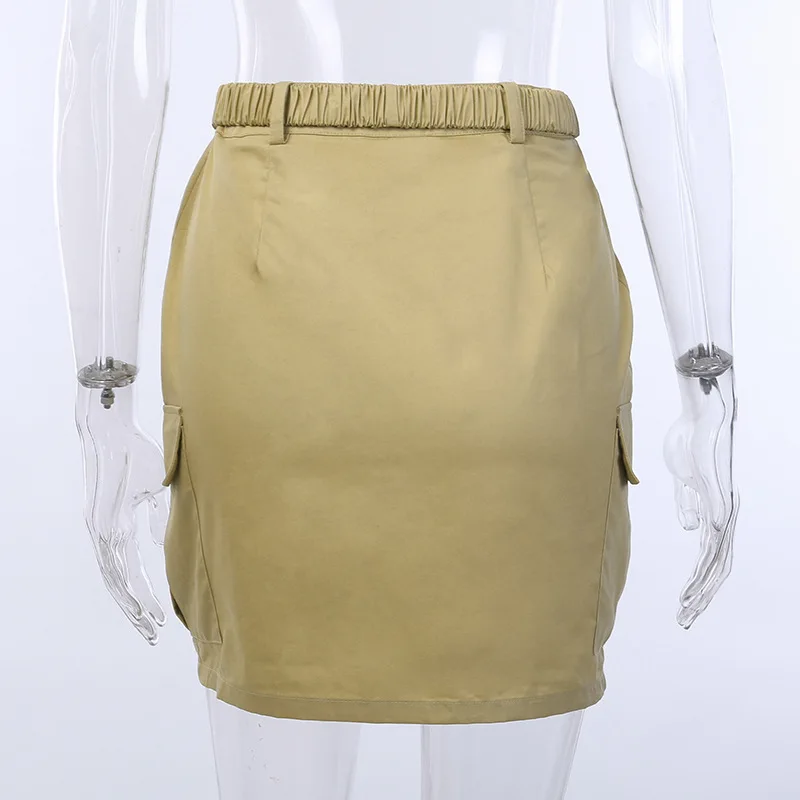 Женская винтажная юбка с высокой талией поясом и карманами|Женские юбки| |