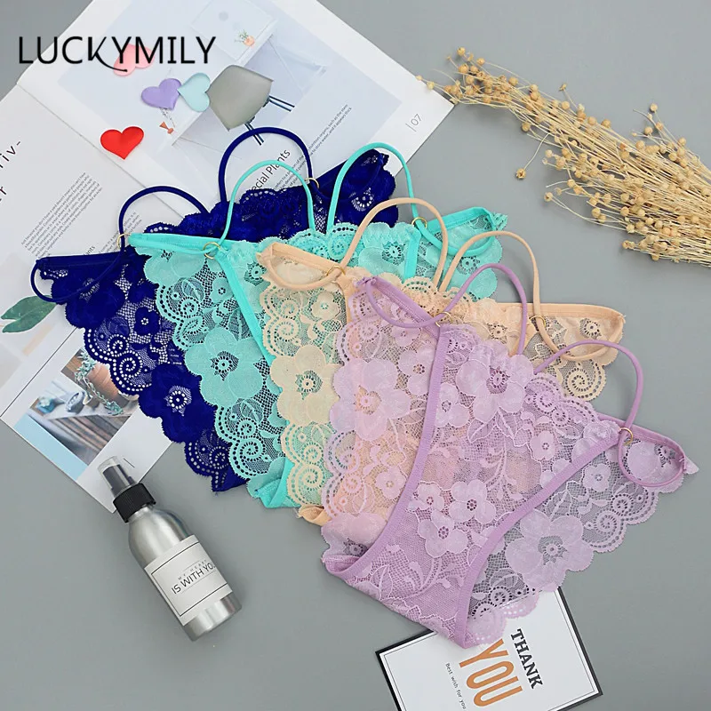 Luckymily 2018 женские сексуальные трусики с открытой промежностью Дамские кружевные