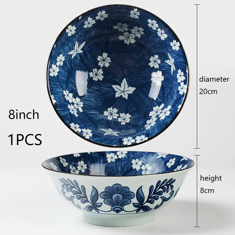 C8inch 5/5. 7/7 Plus/8 дюймов Цзиндэчжэнь Посуда Япония Стиль набор посуды для дома, миски под рис супа чашки для супа с лапшой миска-контейнер Кухня аксессуары для рукоделия - Цвет: C8inch