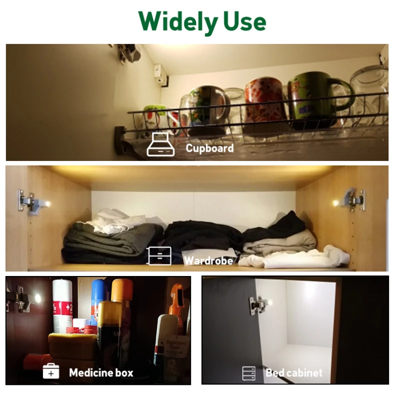 

LED Cabinet Light 2835 LED Hinge Lamp Automatic LED Armario Motion Sensor Wardrobe Light for Cupboard Kitchen Colest Night Light