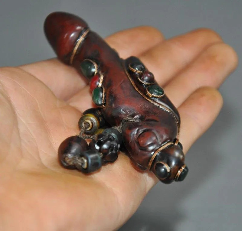 

christmas Tibet Buddhism natural agate Inlay gem Carving male genitals Giant God Statue halloween