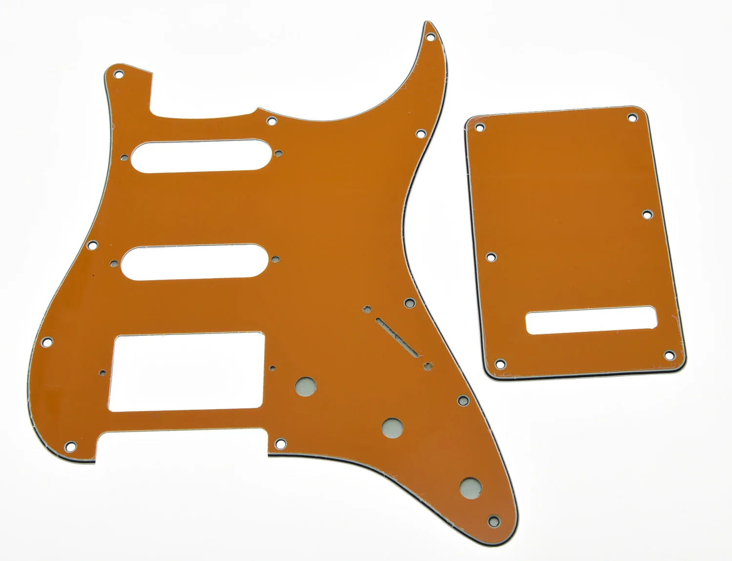 

KAISH ST HSS Pickguard, Back Plate Cover w/ Screws Pure Orange 3 Ply