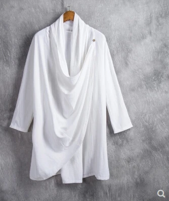 

Chinese style improved Tang suit Hanfu men's cotton and linen coat retro style men's youth linen costume Chinese shirt