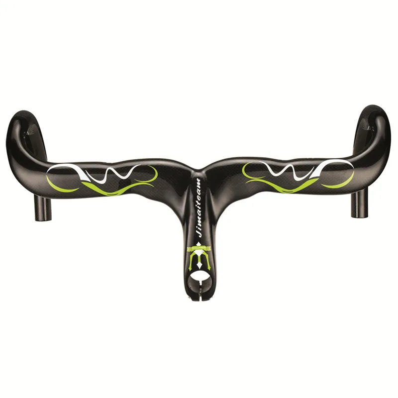 Новый глянцевый полностью из углеродного волокна 3K Встроенный руль и стержень