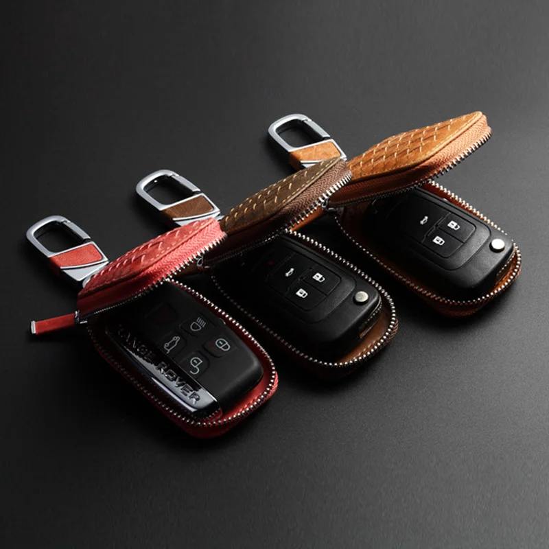 Чехол для ключей бумажники держатель на молнии чехол автомобиля настоящая