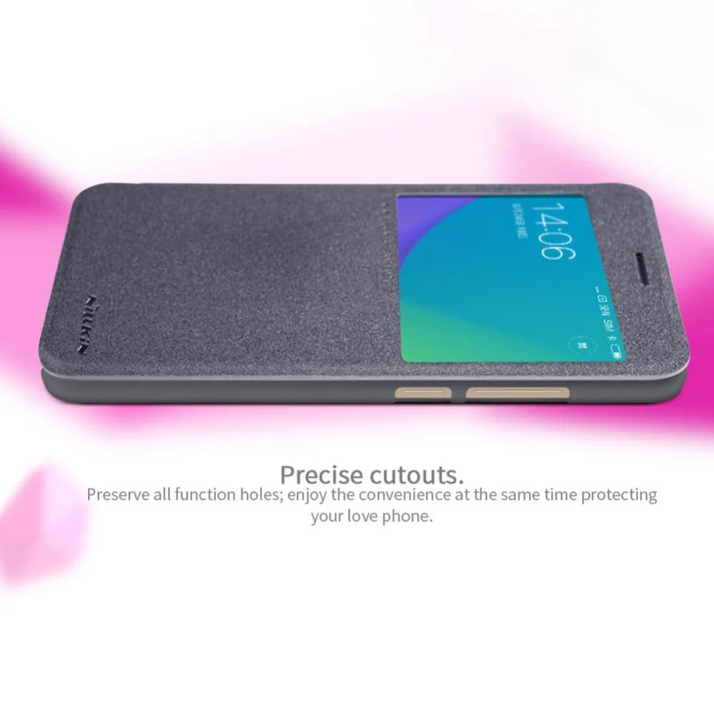 Кожаный чехол для Xiaomi Redmi Примечание 5A(5,5 дюйма) Nillkin блестящий кожаный чехол с окошком с Умной функцией сна