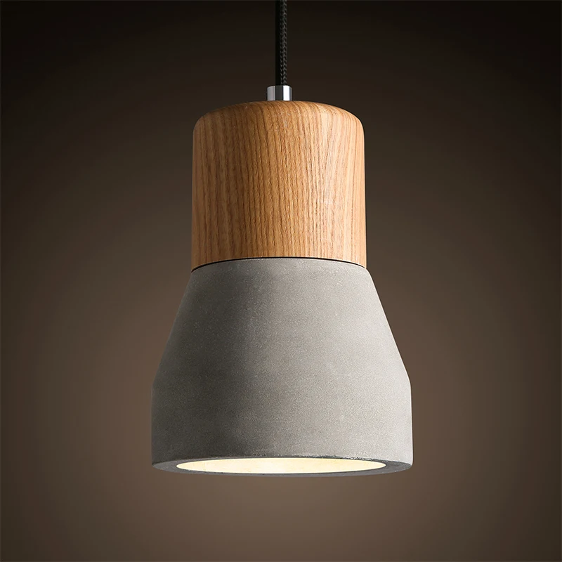 Современный короткий светодиодный деревянный подвесной светильник брусок