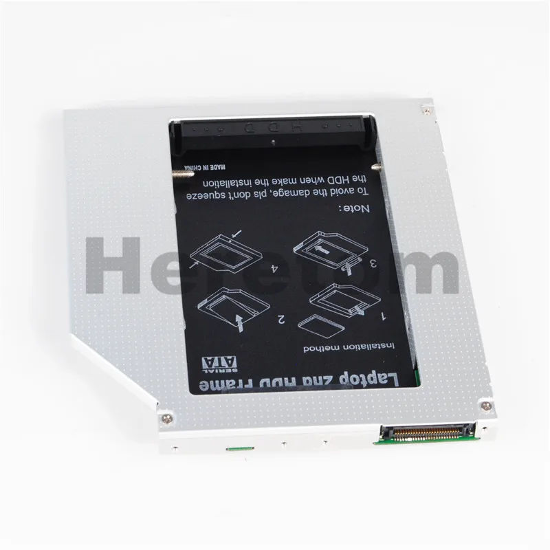 Heretom алюминиевый Универсальный 9,5 мм PATA/IDE для SATA 2 HDD Caddy жесткий диск лоток для ноутбука DVD CD-ROM Optibay