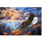 Алмазная мозаика Летающий орел в восходе солнца изображение горного хрусталя полный квадратный алмаз живопись животных серии украшения спальни Gif