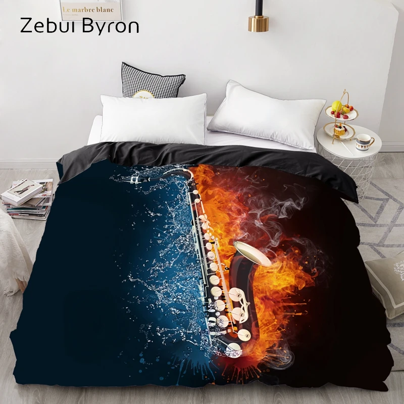 3D HD цифровая печать на заказ пододеяльник одеяло/одеяло Чехол черный Музыка