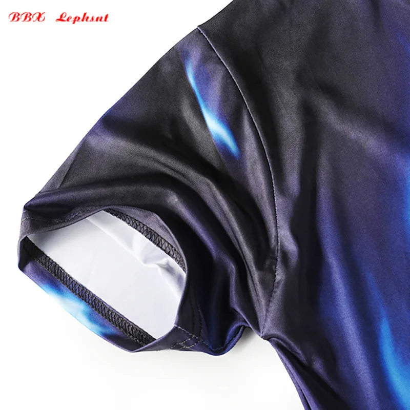 2019 Summer New Fashion 3D Flame Skull Print Short Sleeve Streetwear Youth Tide Brand T-shirt Men's Clothing Tik Tok | Мужская