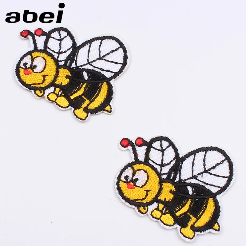 

10pcs/lor Cartoon Bee Patch Kids Clothes Stickers Iron On Patches for Garments Shoes Backpack Hats Pants Coat Jeans