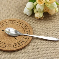 stainless steel small tableware korea creative cute spoon dessert coffee stirring metal bar spoon