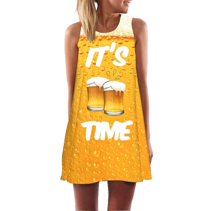 Милое летнее платье с 3D принтом единорога женское богемное пляжное