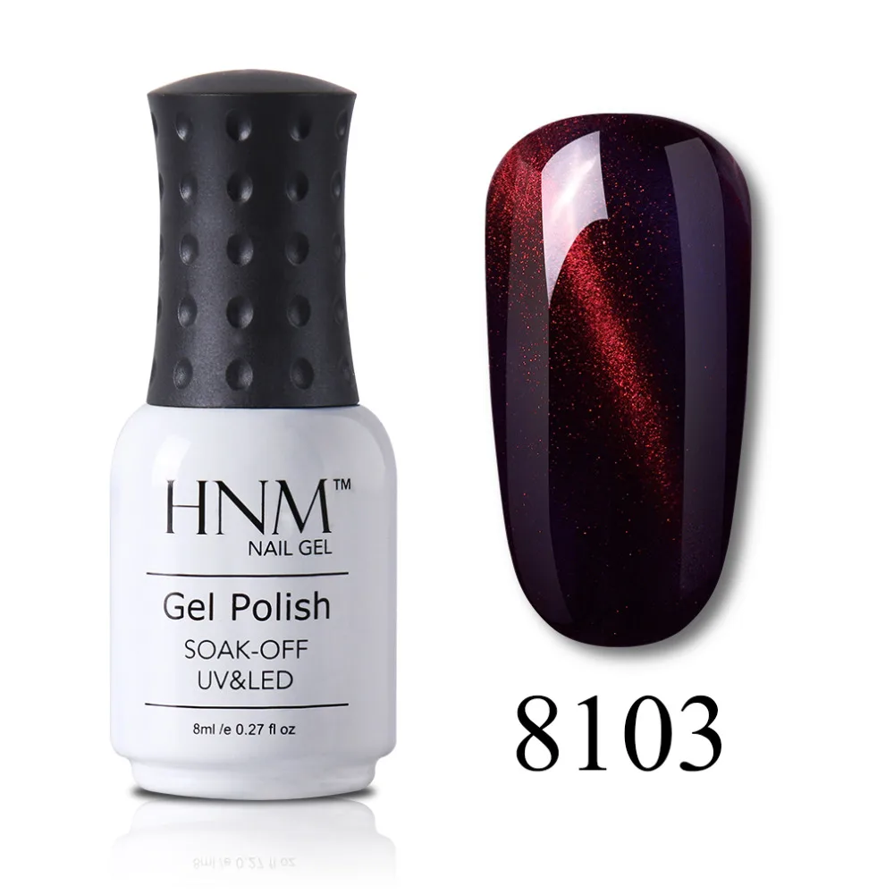 Гель для ногтей HNM 8 мл цвет красного вина кошачий глаз|nail polish soak off|gel nail polishuv gel | - Фото №1