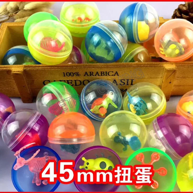 

100pcs/bag 27/32/45/50/65/75/92/100mm capsule ball mixed style prize twisted egg for Arcade Coin-operated Toy Vending Machine