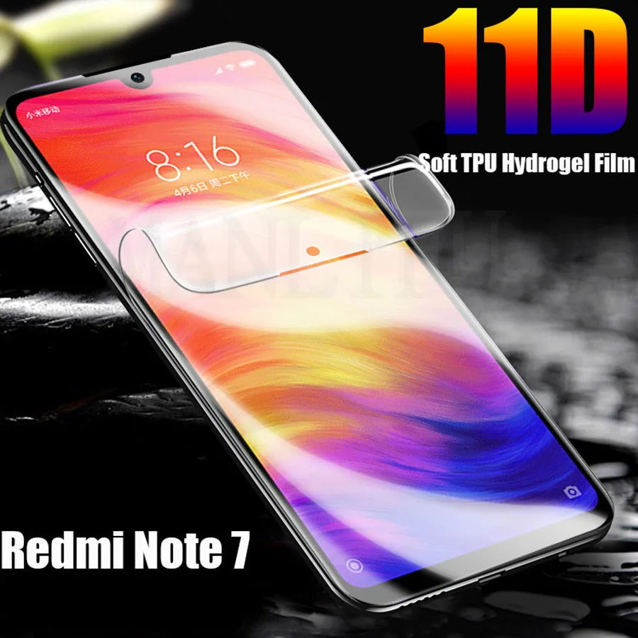 11D изогнутая Передняя Задняя пленка из мягкого ТПУ для Xiaomi Redmi Note 7 Гидрогелевая