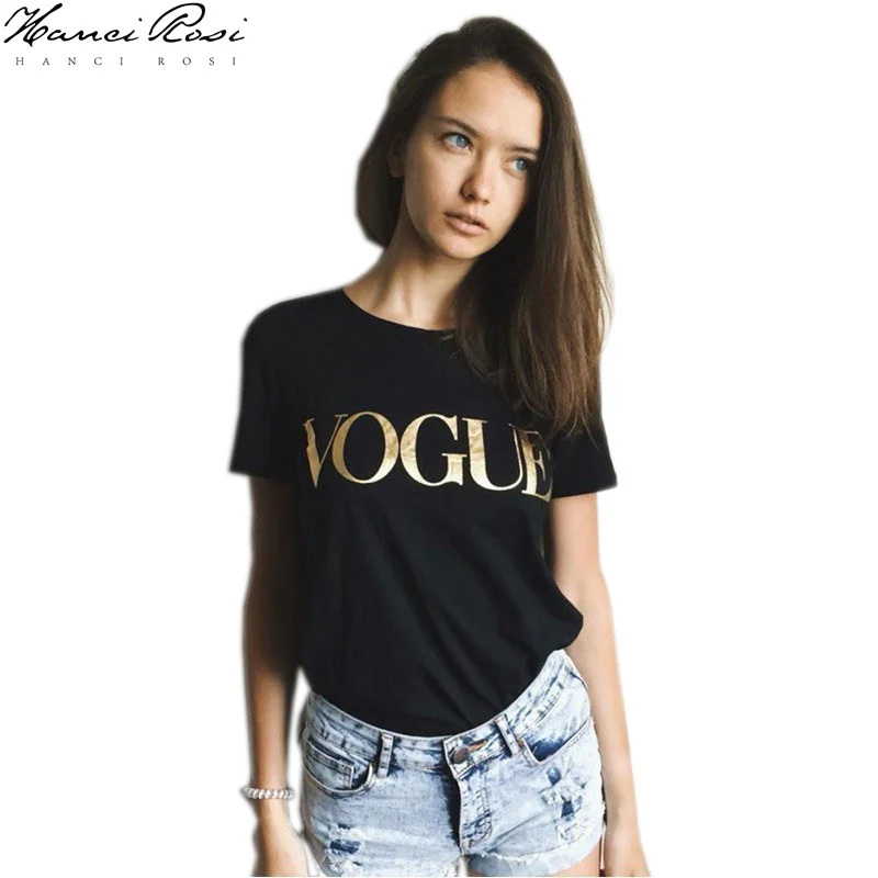 HANCI ROSI летняя футболка друзей Angel Top Vogue Футболка женская с круглым вырезом