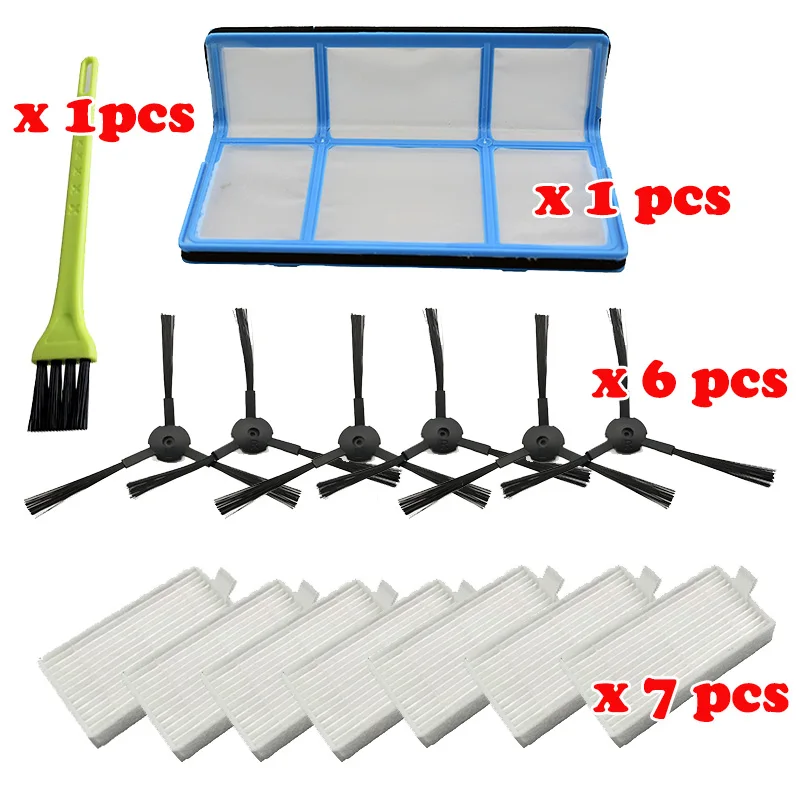 

15PCS Primary filter Efficient Hepa Filter Side Brush for chuwi ilife v5 v5s V3 V3s v5 pro V50 V55 x5 robot vacuum cleaner Parts