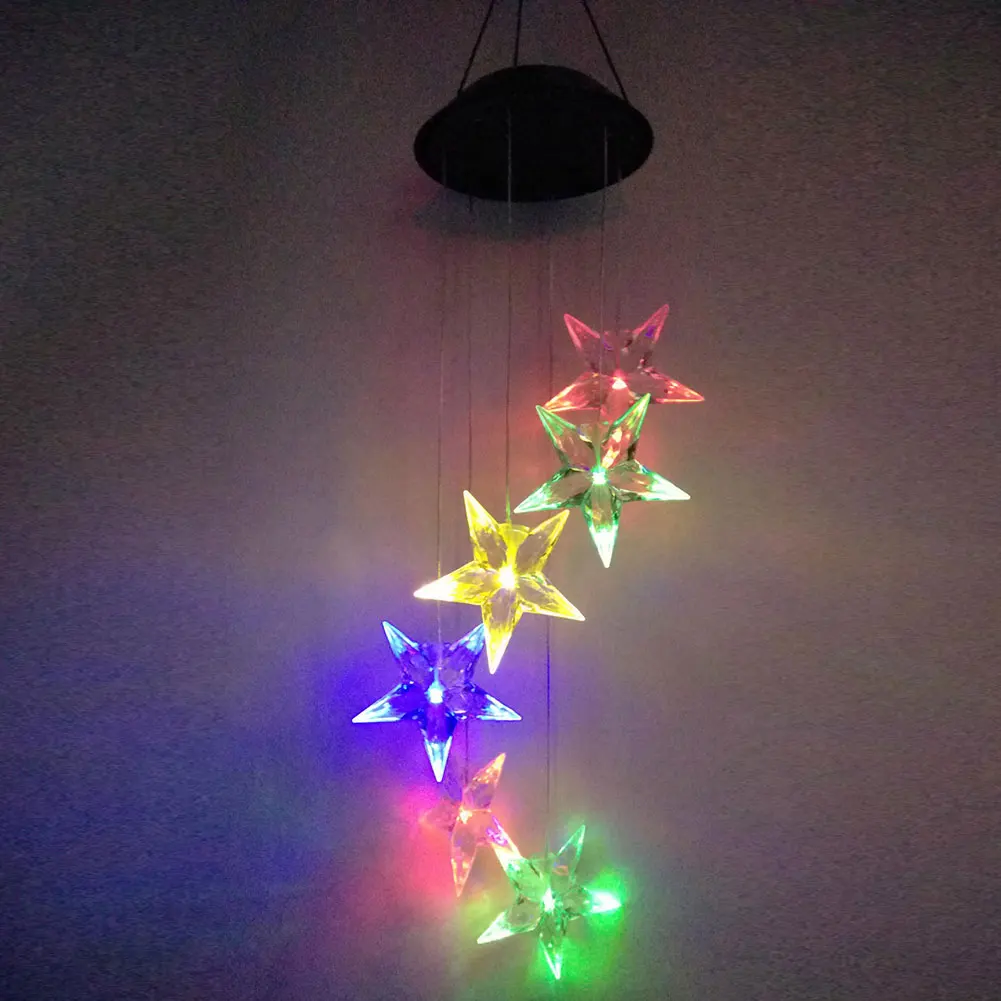 Солнечный ветряной светильник с музыкой изменение цвета звезды