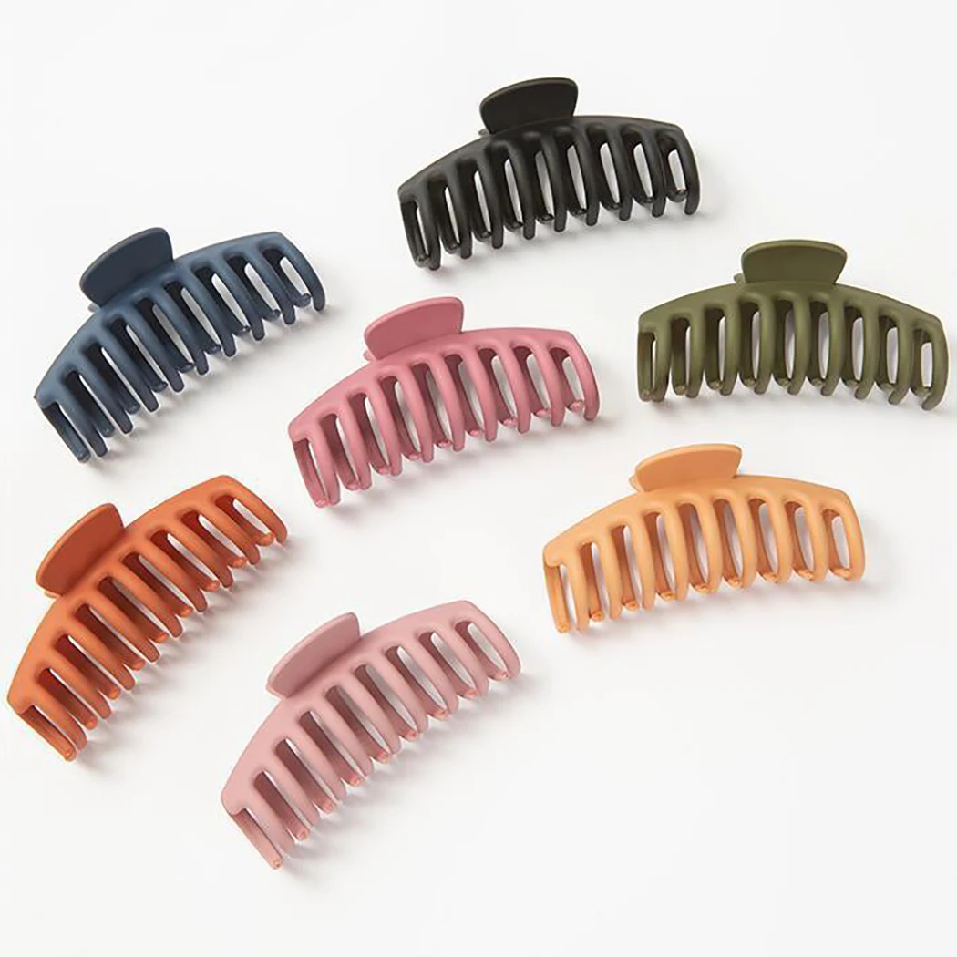 

7 шт., большой коготь для волос, зажим для волос, аксессуары для женщин, однотонный Ретро стиль, простой захват для ванны, Акула, зажим для воло...