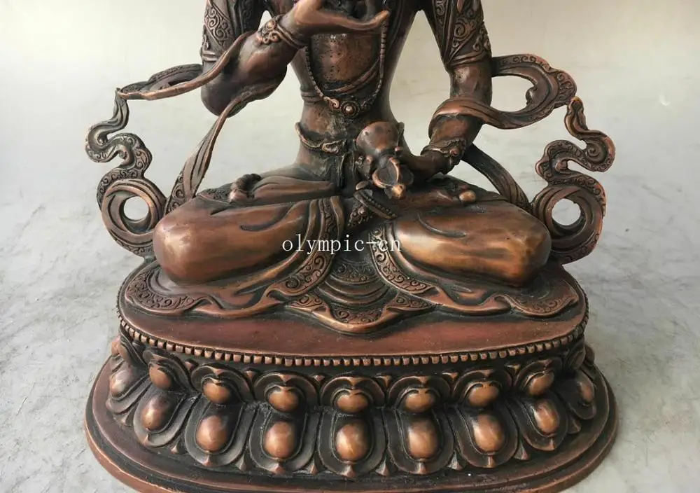 12 ''Красный медный резной Тибет эзотерический буддизм ваджраяна Будда