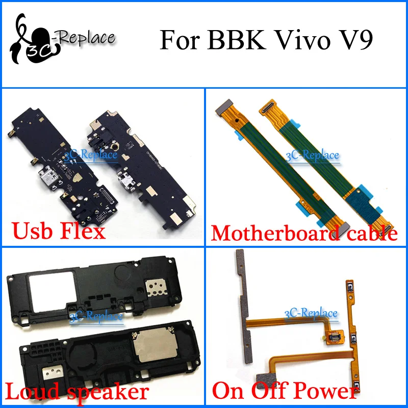 Гибкий Usb-кабель для материнской платы BBK Vivo V9/BBK V9 Pro громкий динамик ВКЛ./ВЫКЛ.