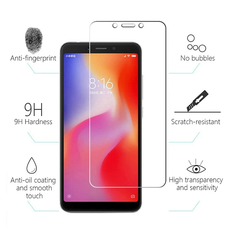 HCZCI для Xiaomi Redmi 6A 6 стеклянная защита экрана Высокое качество 2.5D 9H полное покрытие