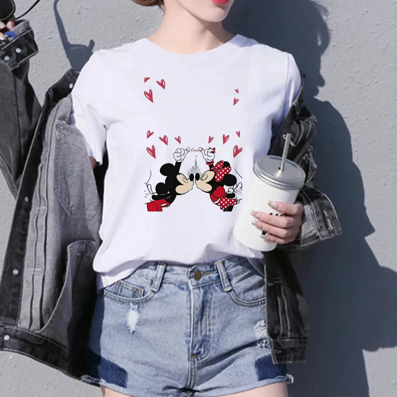 Женская одежда 2019 Футболка Микки Харадзюку модная Готическая модель Корейская