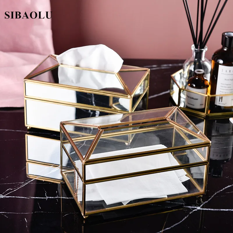 Скандинавский Золотой светлый Роскошный прозрачный стеклянный ящик для