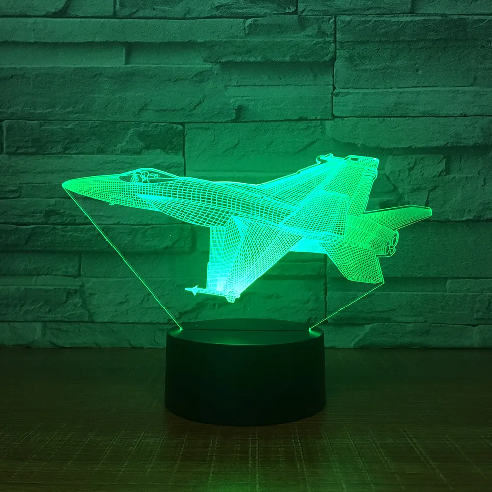 Акриловый светодиодный ночник для самолета 3D настольная лампа модели с Usb 5 в