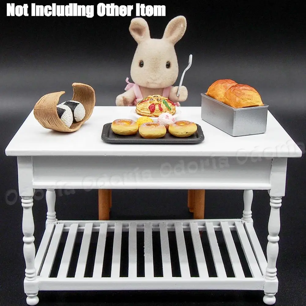 Миниатюрный деревянный белый стол Odoria 1:12 с 2 рабочих ящиками мебель для шкафа