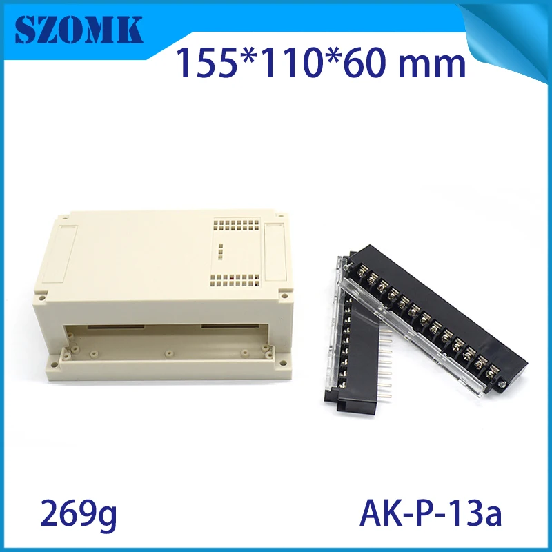 

4 pieces junction box electronics din rial enclosures with connectors Black color switch housing case 155*110*60mm