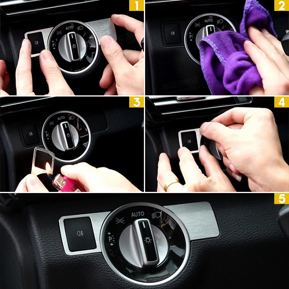 Кнопка регулировки фар 2 шт. декоративная отделка для Mercedes Benz A W176 B W246 C W204 E W212 GLA GLK