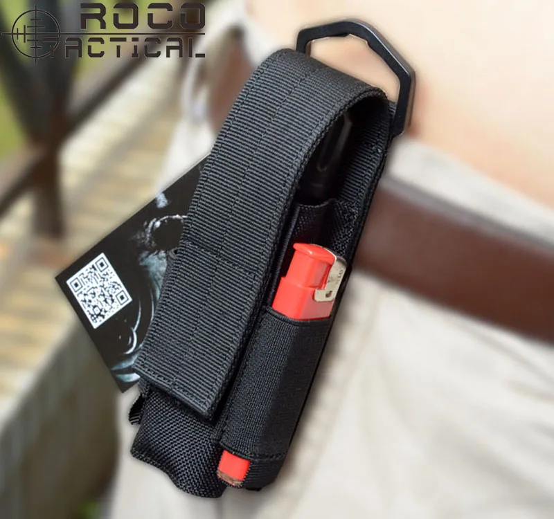 ROCOTACTICAL качественный нейлоновый Molle военный фонарь, фонарь, держатель, регулируемый фонарь чехол с двумя боковыми батарейными отсеками черного цвета