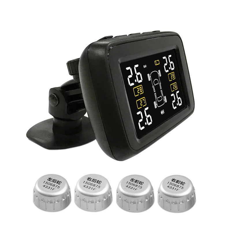 Автомобильный Грузовик TPMS беспроводная система контроля давления в шинах с 6 внешними датчиками сменный аккумулятор ЖК-дисплей