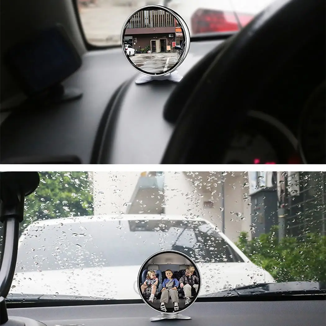 Автомобильное круглое зеркало заднего вида все модели черный белый точечный