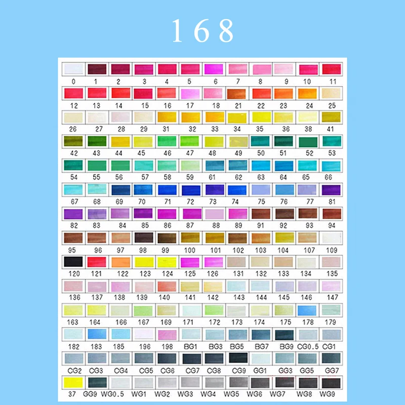 Touchmarkers ручка комплект 40/60/80/168 Цвет анимации эскизный чертёж маркер ручка для творчества на спиртовой основе с Manga Дизайн Искусство Подарки - Цвет: 168color