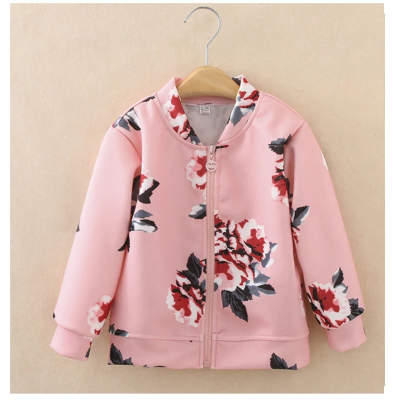 

Autumn Spring Fashion Print Girls Coats cotton Girls Jackets Full Sleeve Toddler Girl Outerwears baby girl clothes for 1-7years