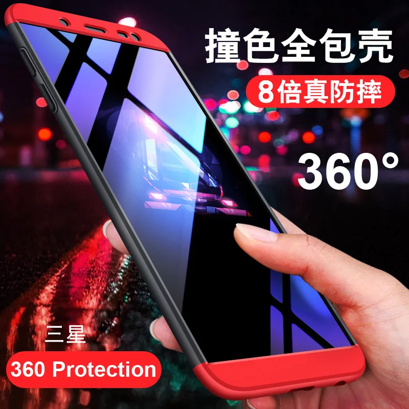 360 Cover luxury armor Case For Samsung Galaxy S9 S8 A6 A8 Plus Note 8 9 J4 J6 J8 J7 Duo 2018 hard Bumper coque protective shell |