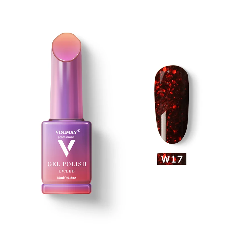 W17 VINIMAY,, красный Гель-лак для ногтей, полуперманентный УФ-лак для ногтей, Гель-лак для маникюра, лак для ногтей - Цвет: W17